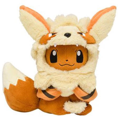 Japanese Pokemon Center Eevee in Arcanine Costume Plush Closed Mouth Okinawa Exclusive Japanese Pokemon Products Japanese Pokemon Plush Collector s Cache LLC